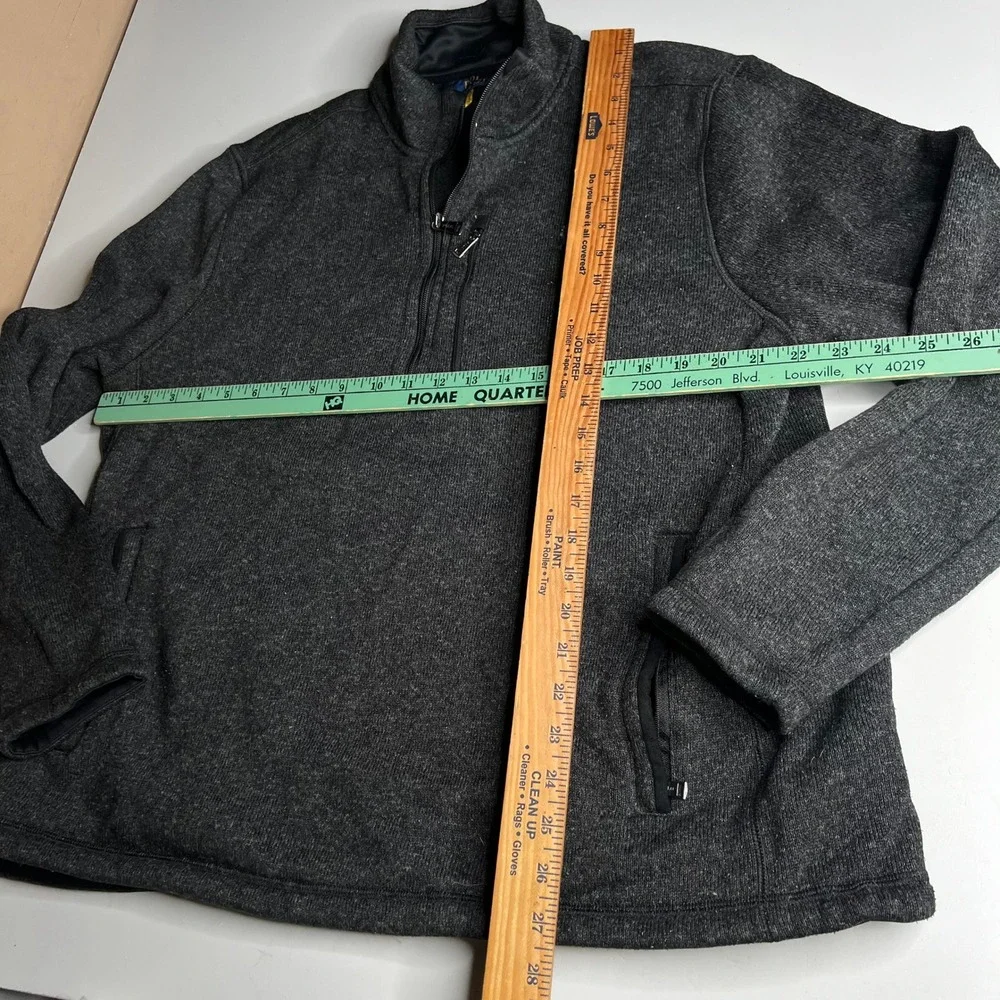 Polo Ralph Lauren Mens XL Gray Heather Quarter Zip Fleece Pullover Jacket